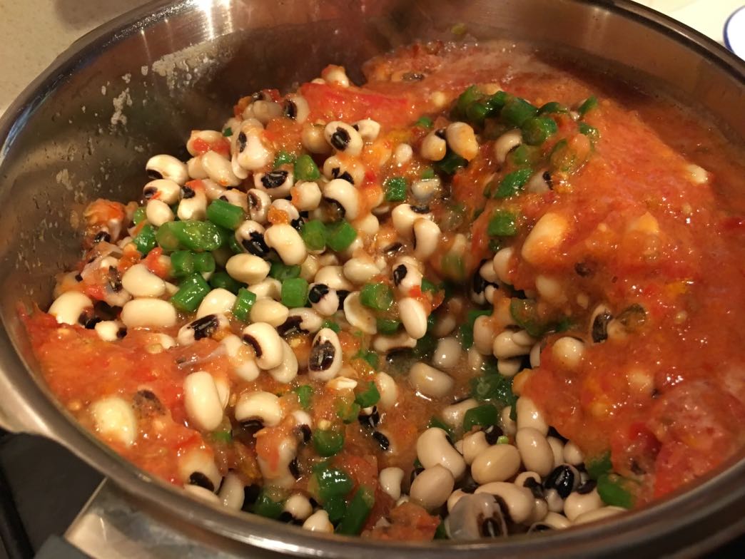 Making blackeye bean curry