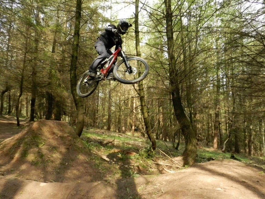 John bike trial flying through the air