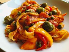 Pappardelle and vegetables
