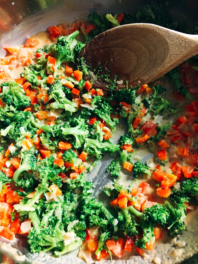 Add crushed broccoli